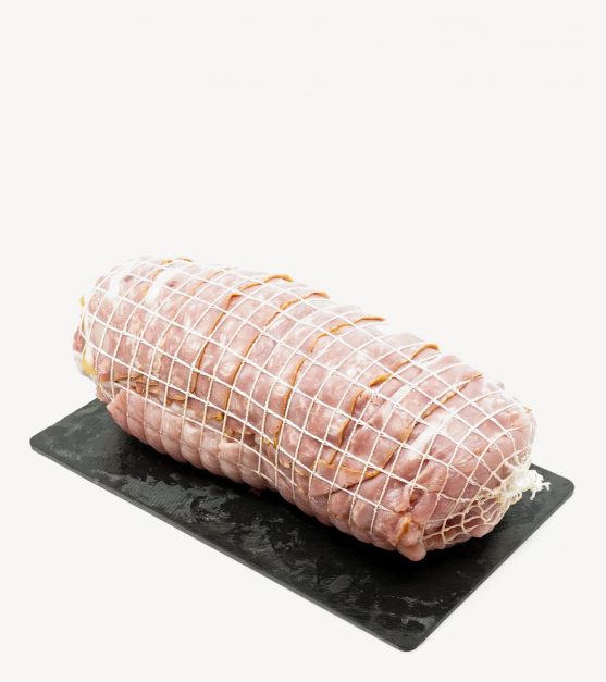 Rolo de Carne de Porco Picada Recheado c/ Fiambre e Queijo