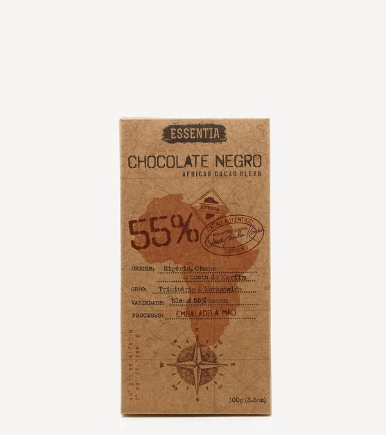 Tablete de Chocolate Negro Artesanal 55% Cacau Essentia 100g