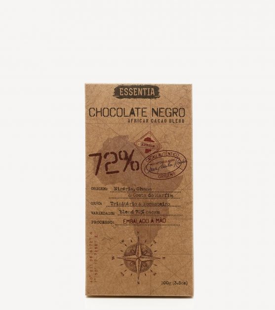 Tablete de Chocolate Negro Artesanal 72% Cacau Essentia 100g