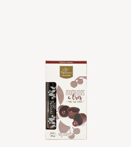 Gift Licor de Ginja c/ 3 Copos Chocolate Vila das Rainhas 6cl