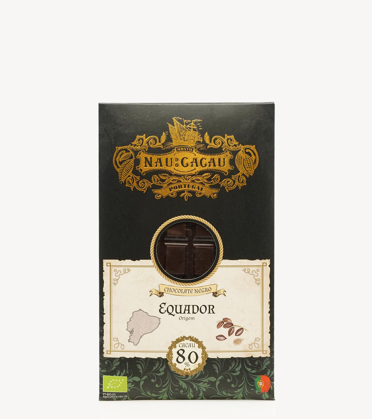 Tablete Chocolate Negro Biológico Equador Nau do Cacau  80g